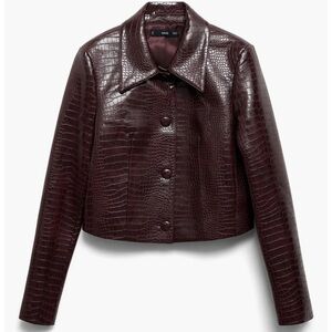 Must Go‼️ NWT SOLD OOUT MANGO Doris Croc Embossed Faux Leather Jacket. Read 👇